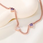 Personalized 1-5 Heart-Shaped Birthstones Necklace Exquisite Jewellery Mother's Day Birthday Anniversary Gift for Women