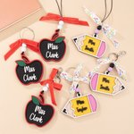 Personlig Apple Pencil Ribbon Lanyard Nyckelring Väska Charm med text Lärare Uppskattning Present för lärare