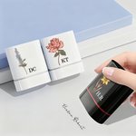 Personalised Birth Flower Name Portable Stamp Daily Use Birthday Gift for Business Partners Friends Family