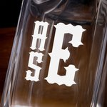 Henkilökohtainen vintage monogrammi viski dekanteri lasit asetettu kaiverrettu nimi ja puinen säilytyslaatikko syntymäpäivä vuosipäivä lahja viinan ystäville