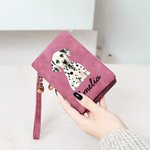Personalised Dog Cat Pet Photo PU Leather Wristlet Wallet with Name and Multiple Card Slots Birthday Anniversary Gift for Pet Lovers Owners