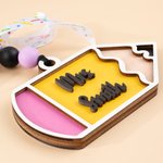 Personlig Apple Pencil Ribbon Lanyard Nyckelring Väska Charm med text Lärare Uppskattning Present för lärare