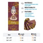 Personalised Cartoon Yoga Character Super Absorbent Yoga Towel Mat with Name and Mesh Pocket Sports Accessories Birthday Gift for Yoga Lovers Women