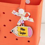 Personlig Apple Pencil Ribbon Lanyard Nyckelring Väska Charm med text Lärare Uppskattning Present för lärare