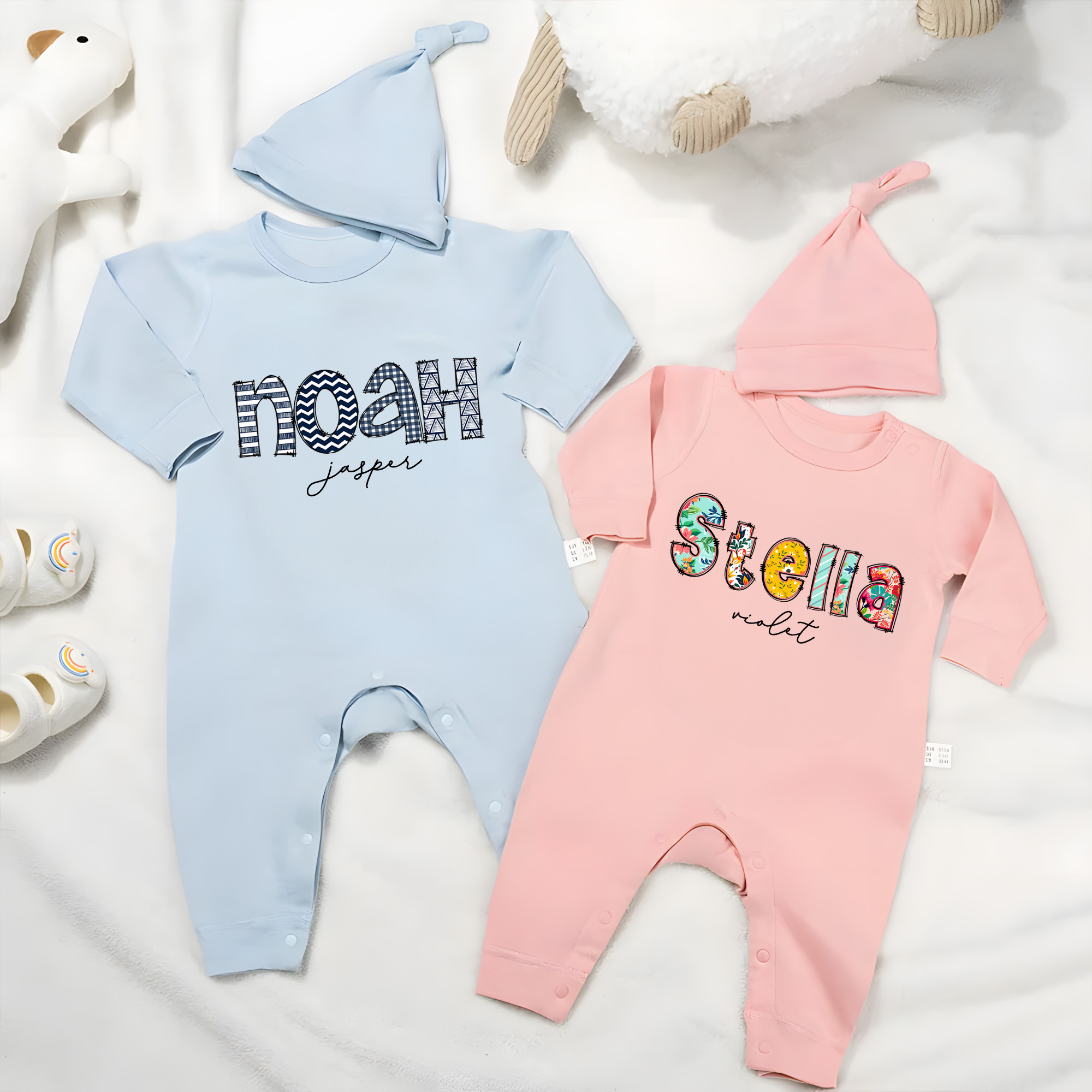 Chapeau de bébé en coton avec texte Cadeau de douche de bébé pour nouveau-né et nouveaux parents