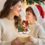 Gepersonaliseerde Dreamy Kerst Elf Maan Wolk LED Nachtlampje met Naam en Houten Base Nursery Room Decor Kerstcadeau voor Baby Kid