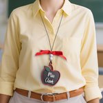 Personlig Apple Pencil Ribbon Lanyard Nyckelring Väska Charm med text Lärare Uppskattning Present för lärare