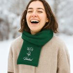 Personalized Embroidered Birth Flower Soft Warm Knit Scarf with Name Fashion Accessory Birthday Gift for Men Women Family