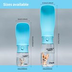 Botella de agua plegable personalizada con nombre de mascota de dibujos animados para uso diario en actividades al aire libre Regalo de cumpleaños para dueños de mascotas