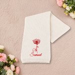 Personalized Embroidered Birth Flower Soft Warm Knit Scarf with Name Fashion Accessory Birthday Gift for Men Women Family
