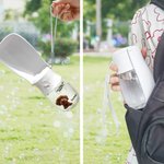 Botella de agua plegable personalizada con nombre de mascota de dibujos animados para uso diario en actividades al aire libre Regalo de cumpleaños para dueños de mascotas