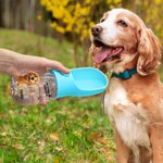 Gepersonaliseerde 3D Cartoon Hond Kat Ontwerp 2-in-1 Waterfles met Drinking Feeder en Naam Huisdier Buitenshuis Benodigdheden Verjaardagscadeau voor Huisdierbezitters
