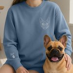 Personalized Embroidered Pet Photo Multicolor T-shirt Sweatshirt Hoodie with 1-2 Names Daily Wear Birthday Pet Memorial Gift for Pet Lover Owner
