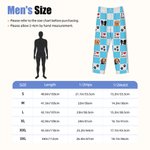 Personalised Cute Paw Checkerboard Print 1-4 Pet Photos Drawstring Long Pyjama Bottoms with Name Birthday Gift for Pet Lovers Owners
