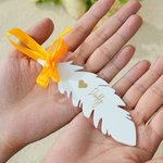 Personalized Feather Heart Acrylic Hanging Ornament with Text Christmas Tree Decor Memorial Gift for Bereaved Parent Sibling