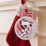Personalisierte Santa Hut Volleyball hölzerne Weihnachten Shaker Ornament mit Team und 6-14 Mitglied Namen Weihnachtsbaumschmuck Geschenk für Volleyball-Liebhaber