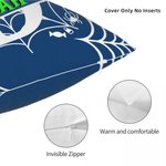 Personalized Halloween Theme Spide Web Design Multicolor Pillow Cover with Name Halloween Gift for Friends Family