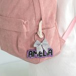 Personalisierte Glitter Bow Keychain Rucksack Namensschild Reisezubehör täglichen Gebrauch Geburtstag Geschenk für Cheerleader Teamkollegen