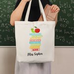 Bolsa de lona personalizada con texto de uso diario Día del Profesor Regalo de vuelta al cole para profesores