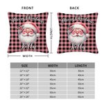 Henkilökohtainen Hyvää joulua Söpö sarjakuva Santa Claus Plaid heittää tyynyn kansi nimi Home Decor joululahja lapsille