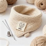 Personalised Line Pet Photo Cotton Sewing Label with Name Set of 10 Knitwear Accessories Birthday Gift for Knitting DIY Craft Pet Lovers