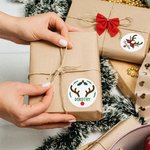 Etiquetas adhesivas personalizadas con el nombre de Papá Noel y el ciervo para la decoración de regalos de Navidad y fiestas infantiles