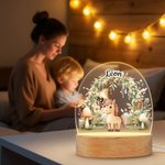 Personalisiertes Waldtier-Design LED-Nachtlicht mit Namen und Holzsockel Kinderzimmer Dekoration Geburtstag Babyparty Geschenk für Jungen Mädchen