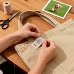 Personalised Line Pet Photo Cotton Sewing Label with Name Set of 10 Knitwear Accessories Birthday Gift for Knitting DIY Craft Pet Lovers