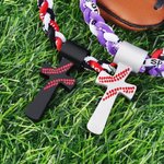 Personalized Baseball Softball Cross Tornado 3-Rope Braided Necklace with Engraved Text Team Spirit Birthday Gift for Baseball Softball Players