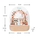Personalisiertes Waldtier-Design LED-Nachtlicht mit Namen und Holzsockel Kinderzimmer Dekoration Geburtstag Babyparty Geschenk für Jungen Mädchen