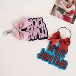 Personalisierte Glitter Bow Keychain Rucksack Namensschild Reisezubehör täglichen Gebrauch Geburtstag Geschenk für Cheerleader Teamkollegen