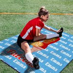 Personalized Cheerleading Cartoon Character Multicolor Soft Throw Blanket with Name Senior Night Game Day Team Gift for Cheerleaders Coaches