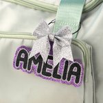 Personalisierte Glitter Bow Keychain Rucksack Namensschild Reisezubehör täglichen Gebrauch Geburtstag Geschenk für Cheerleader Teamkollegen