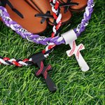 Personalized Baseball Softball Cross Tornado 3-Rope Braided Necklace with Engraved Text Team Spirit Birthday Gift for Baseball Softball Players