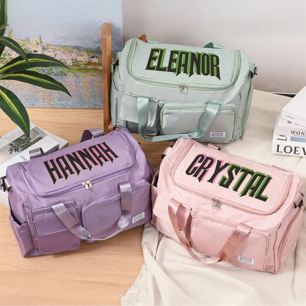 Personalized Wicked-Inspired Name Travel Bag with Shoulder Strap Multiple Compartments Birthday Christmas Gift for Girls Wicked Fans Travel Lovers