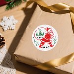 Etiquetas adhesivas personalizadas con el nombre de Papá Noel y el ciervo para la decoración de regalos de Navidad y fiestas infantiles