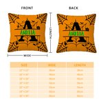 Personalized Halloween Theme Spide Web Design Multicolor Pillow Cover with Name Halloween Gift for Friends Family