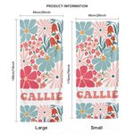 Personalized Floral Super Absorbent Yoga Towel with Name Sports Accessories Birthday Gift for Yoga Lovers Friends