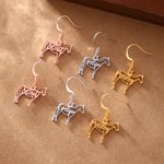 Henkilökohtainen hevonen siluetti korvakorut nimi Dainty korut syntymäpäivä vuosipäivä joululahja hevosen omistajille ystäville Lovers