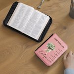 Personalized Multicolor Birth Flower Bouquet Bible Verses PU Leather Book Cover with Name and Title Birthday Baptism Gift for Christian Women