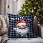 Henkilökohtainen Hyvää joulua Söpö sarjakuva Santa Claus Plaid heittää tyynyn kansi nimi Home Decor joululahja lapsille