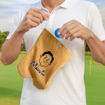 Personalised Comic Style Avatar Golf Ball Bag Sack with 2 Golf Balls Golf Accessories Birthday Gift for Golfer Golf Player