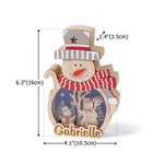 Henkilökohtainen Santa Claus Snowman LED-valo puinen koriste nimellä Home Decor joululahja perheelle Ystäville