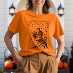 Personalized Tarot Skull T-shirt Hoodie with Text Halloween Party Gift for Family Friends
