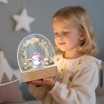 Personalisiertes Waldtier-Design LED-Nachtlicht mit Namen und Holzsockel Kinderzimmer Dekoration Geburtstag Babyparty Geschenk für Jungen Mädchen