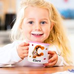 Personalized Halloween Costume 3D Cartoon Character 12 oz Enamel Mug with Name and Initial Halloween Party Gift for Family Friends