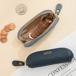 Personalisierter Mehrfarbiger Kleiner PU Leder Münzbeutel Geldbörse Kosmetiktasche mit Namen Alltag Reisen Zubehör Geburtstag Geschenk für Damen