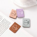 Personalized Birth Flower Magnetic Leather Bookmark Clip with Name Birthday Gift for Book Lovers Bookworms