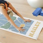 Personalized Floral Super Absorbent Yoga Towel with Name Sports Accessories Holiday Birthday Gift for Yoga Lovers Women