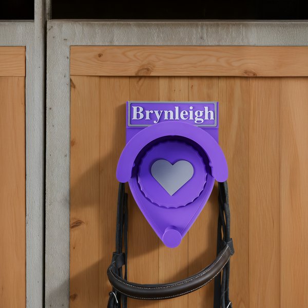 Couronne personnalisée Cœur Nom Multicolore PLA Porte-brides Accessoires de harnachement Anniversaire Cadeau équestre pour les propriétaires d'entraineurs de chevaux